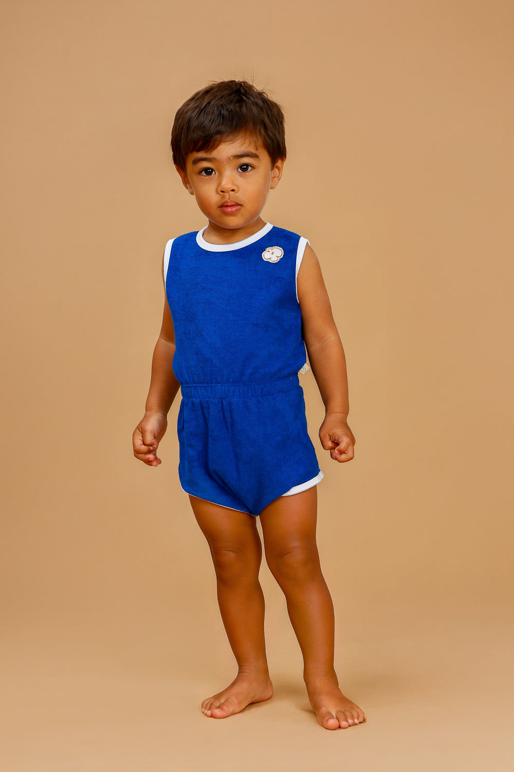 Body Regata Bebê Atoalhado Azul