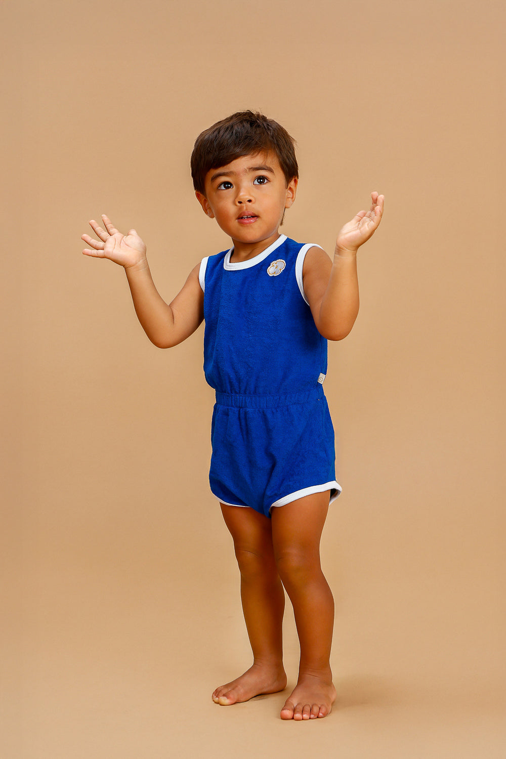 Body Regata Bebê Atoalhado Azul