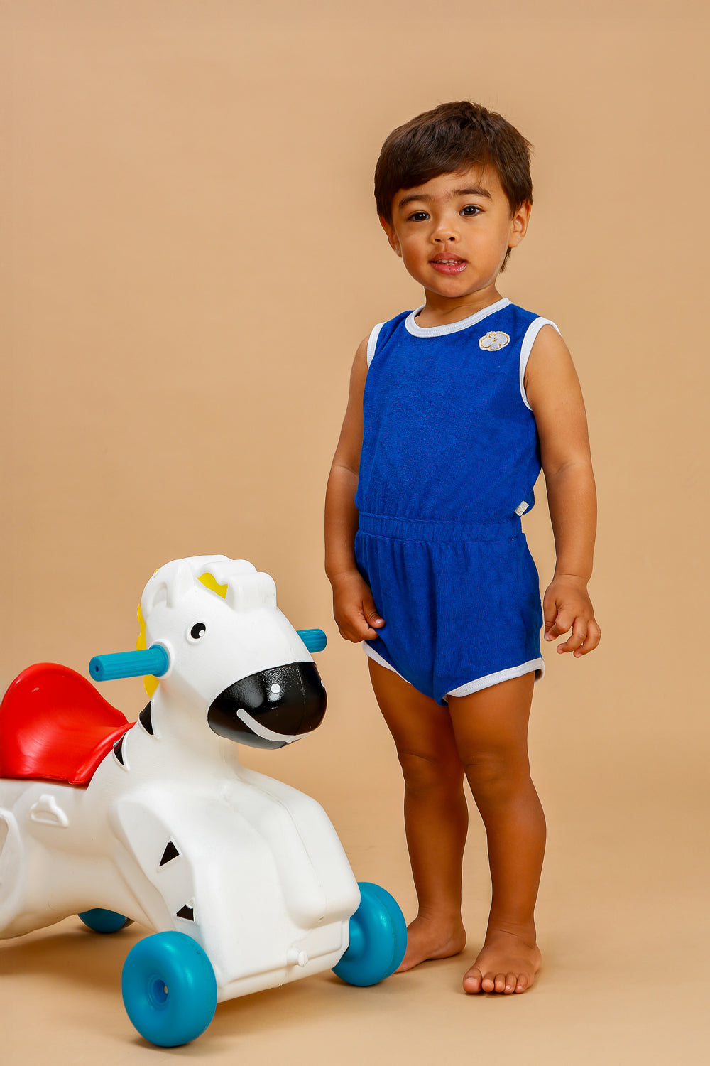 Body Regata Bebê Atoalhado Azul