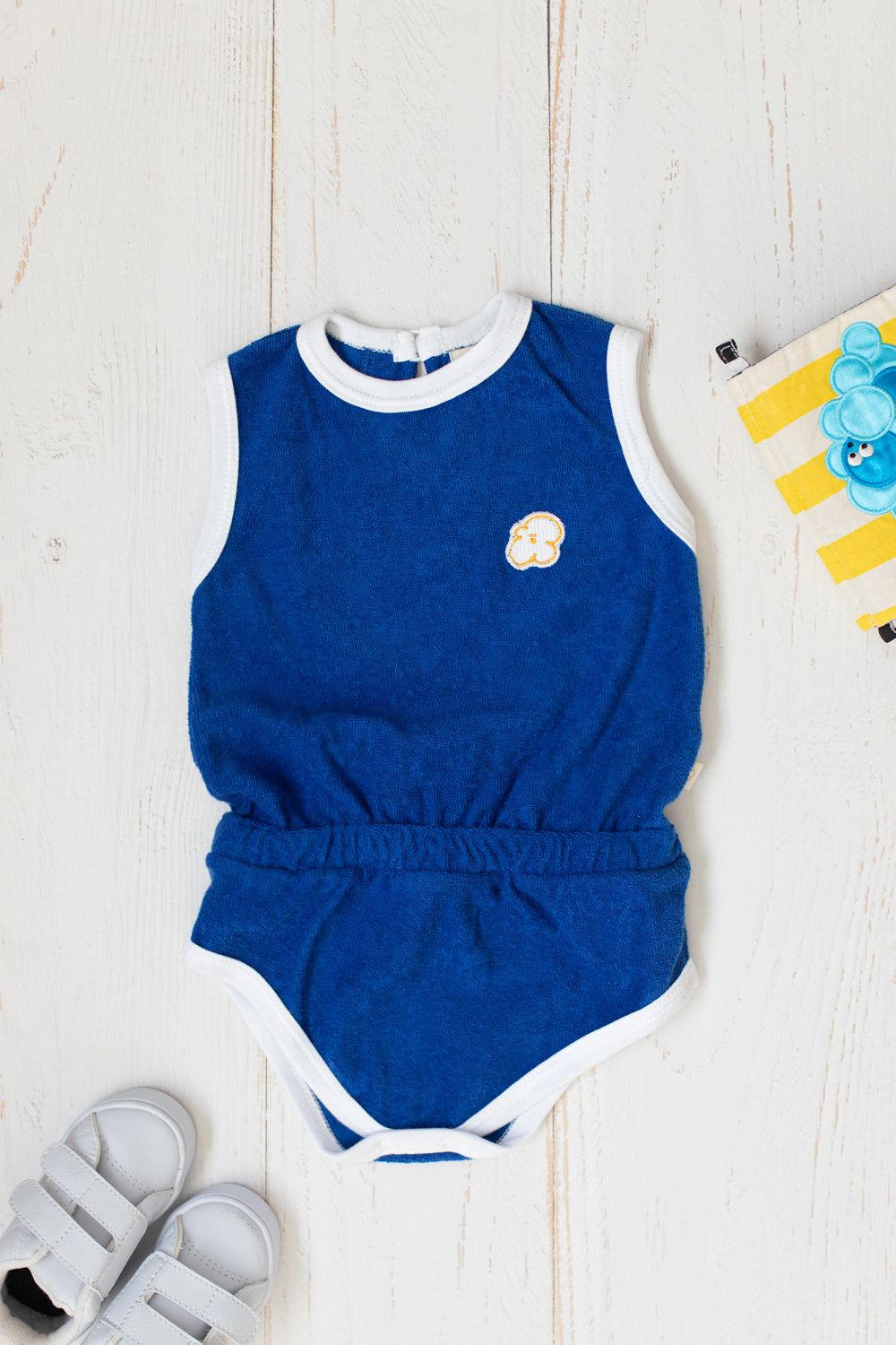 Body Regata Bebê Atoalhado Azul