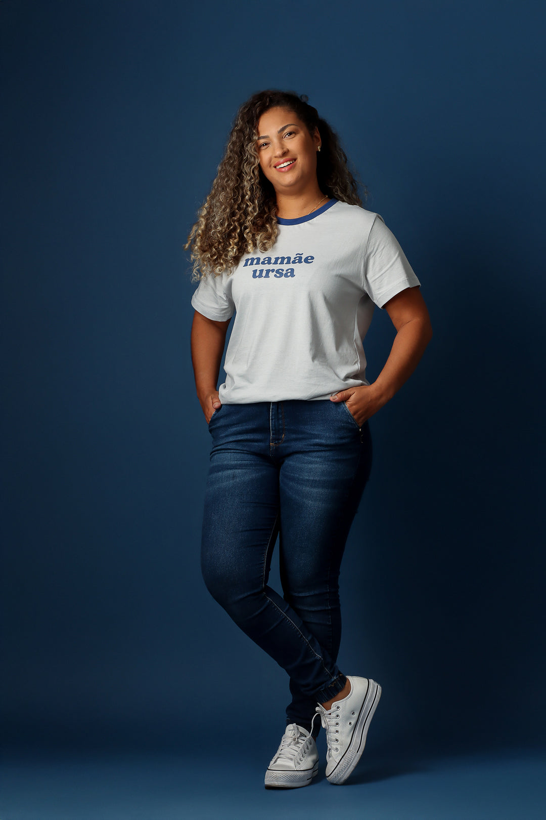 Camiseta Feminina Cinza "mamãe ursa"