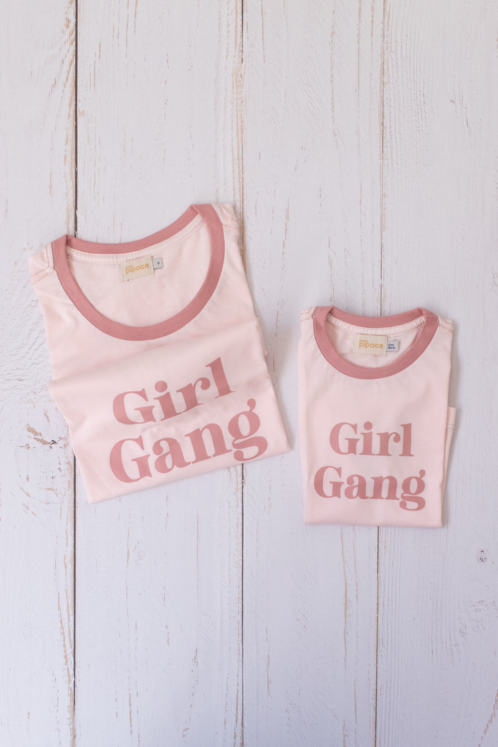 Camiseta Feminina Rosa "girl gang"