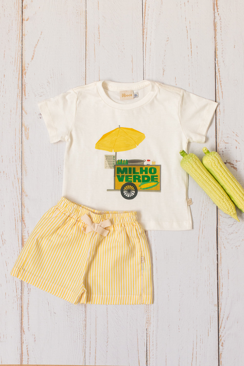 Conjunto Infantil Carrinho de Milho Amarelo