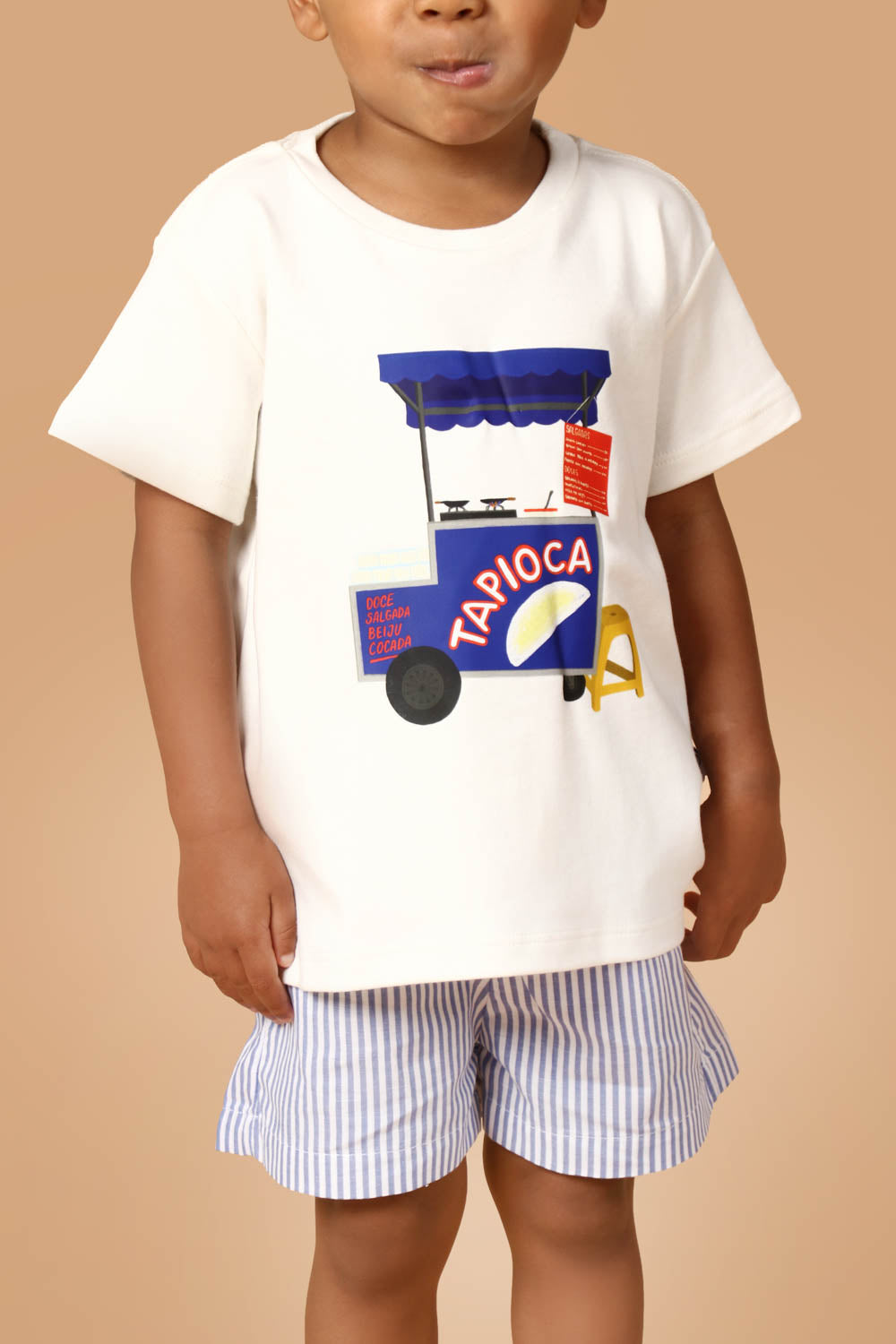 Conjunto Infantil Carrinho de Tapioca Azul