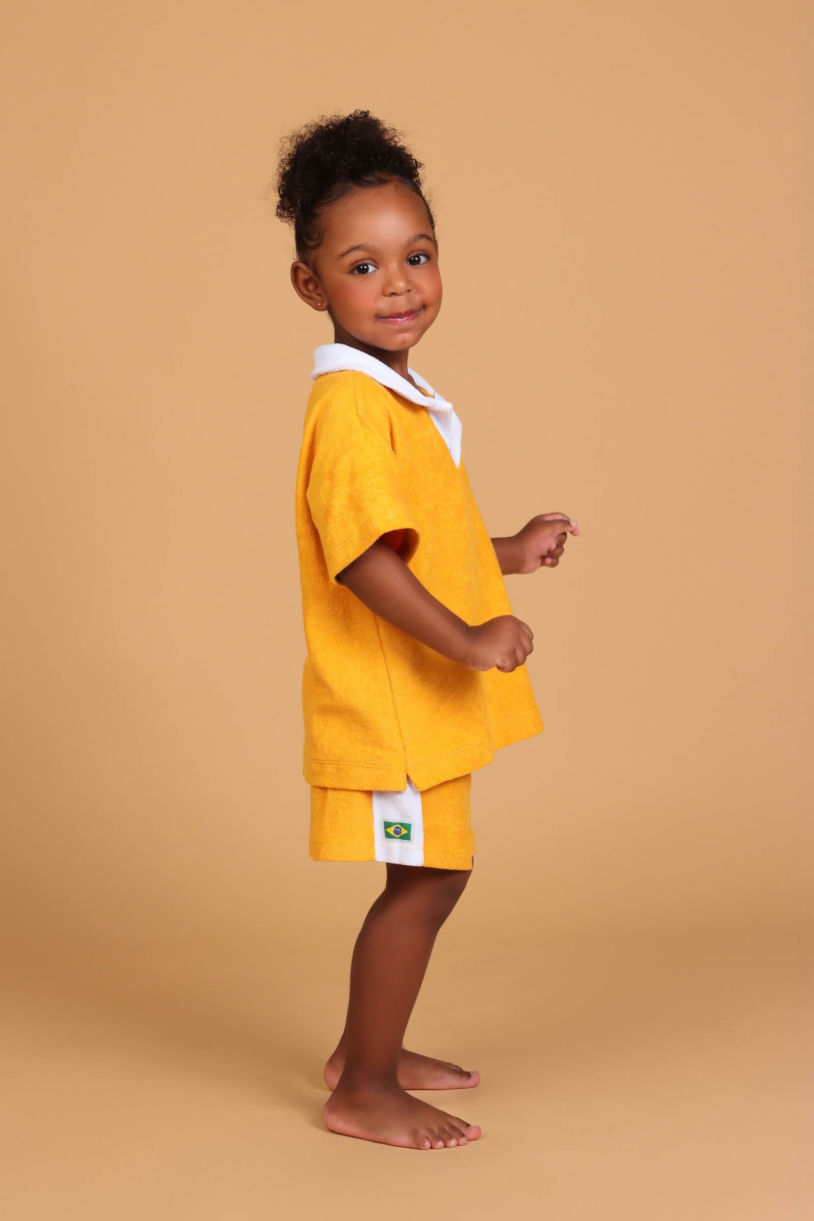 Conjunto Infantil Polo Atoalhado Mostarda Tucano