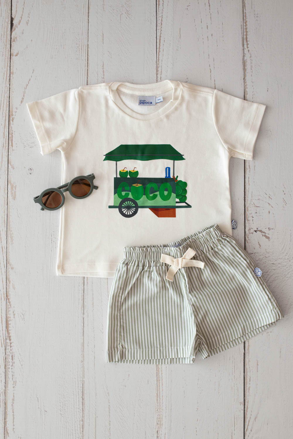 Conjunto Infantil Carrinho de Coco Verde