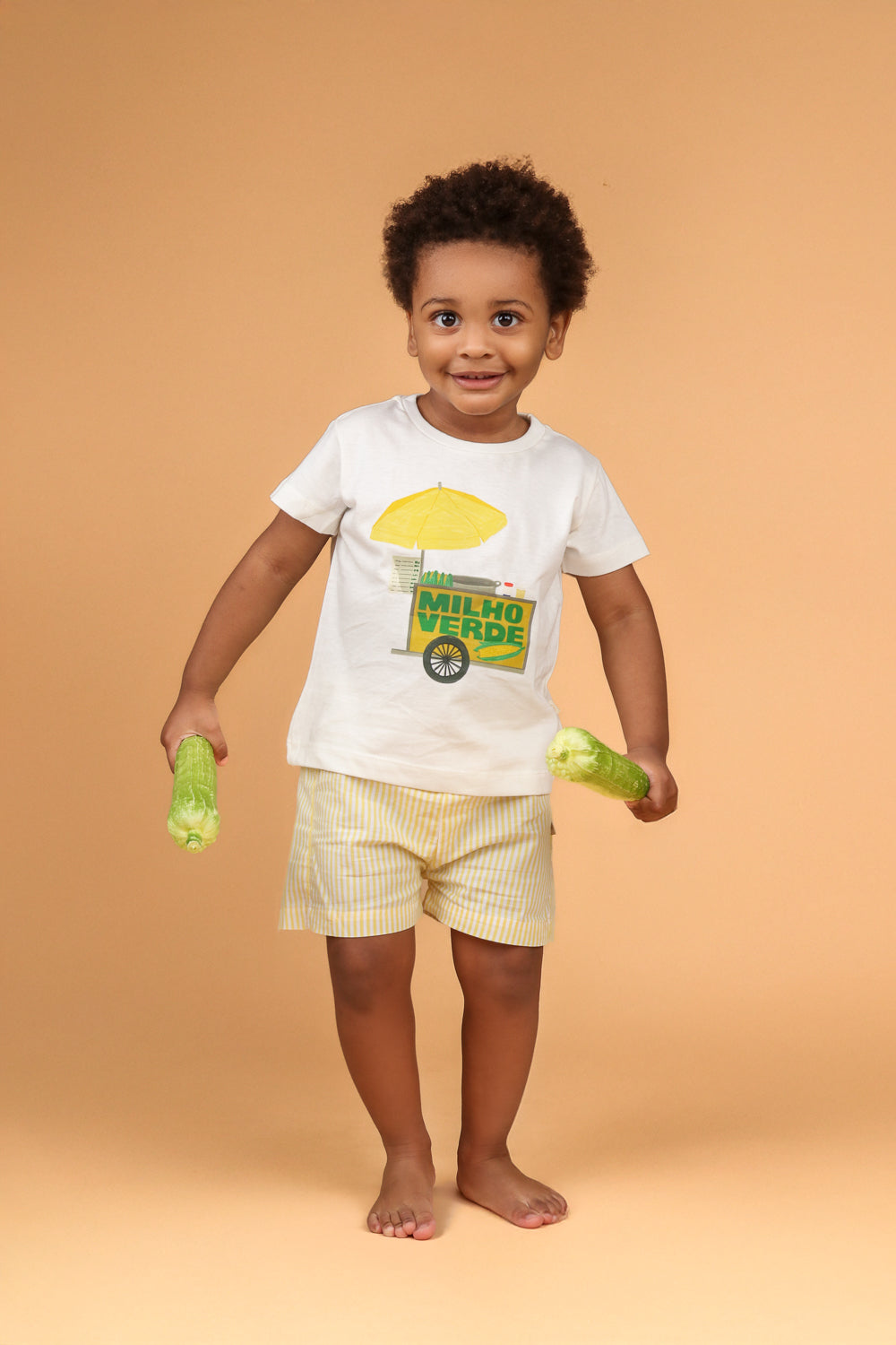 Conjunto Infantil Carrinho de Milho Amarelo