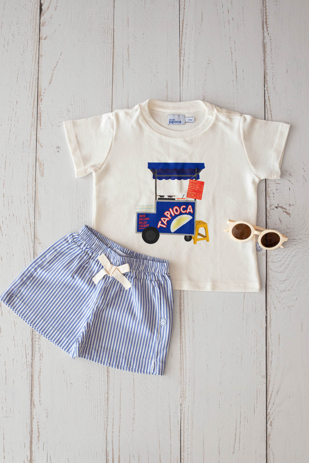 Conjunto Infantil Carrinho de Tapioca Azul