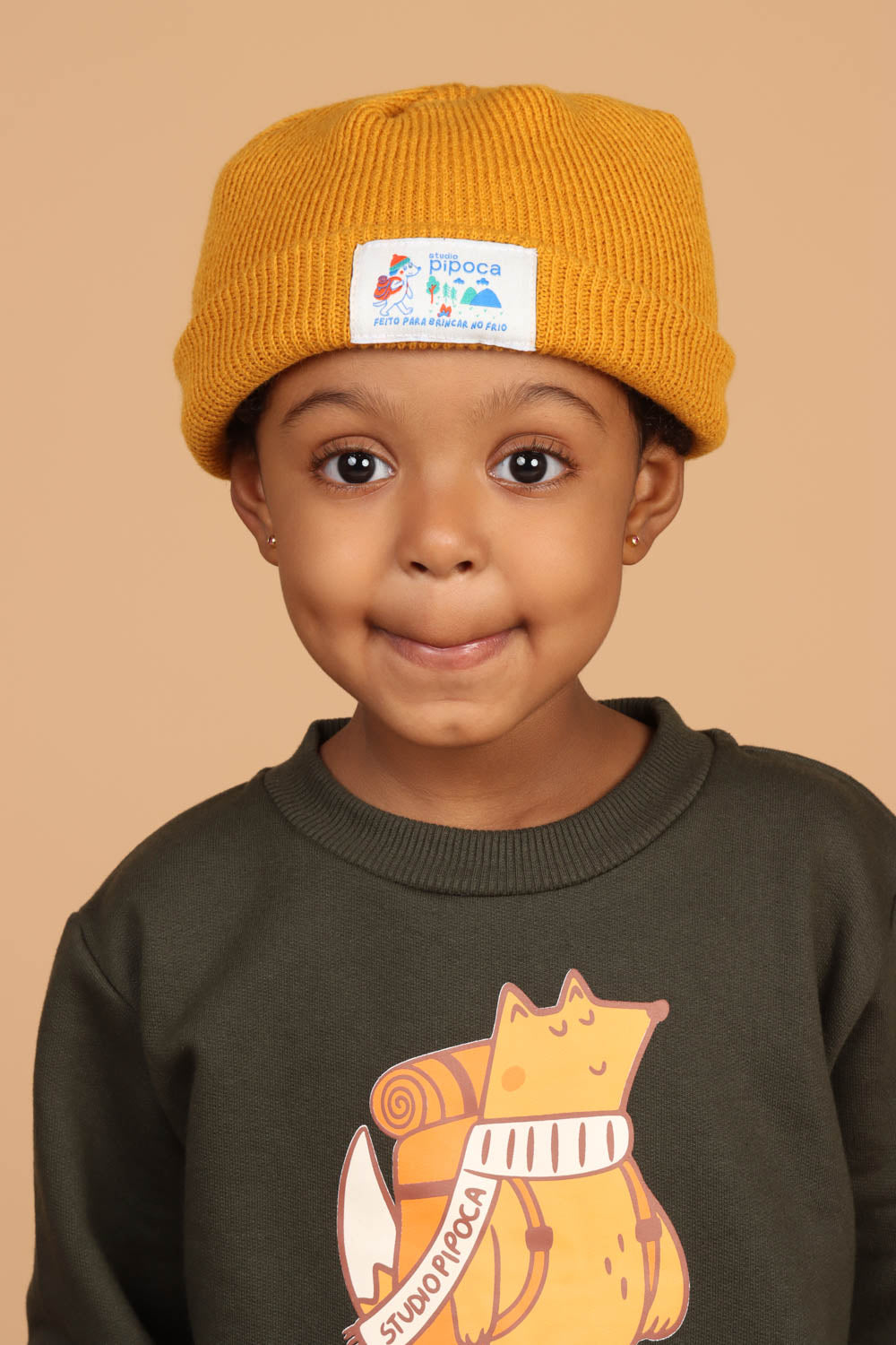 Gorro Marinheiro Bebê Mostarda