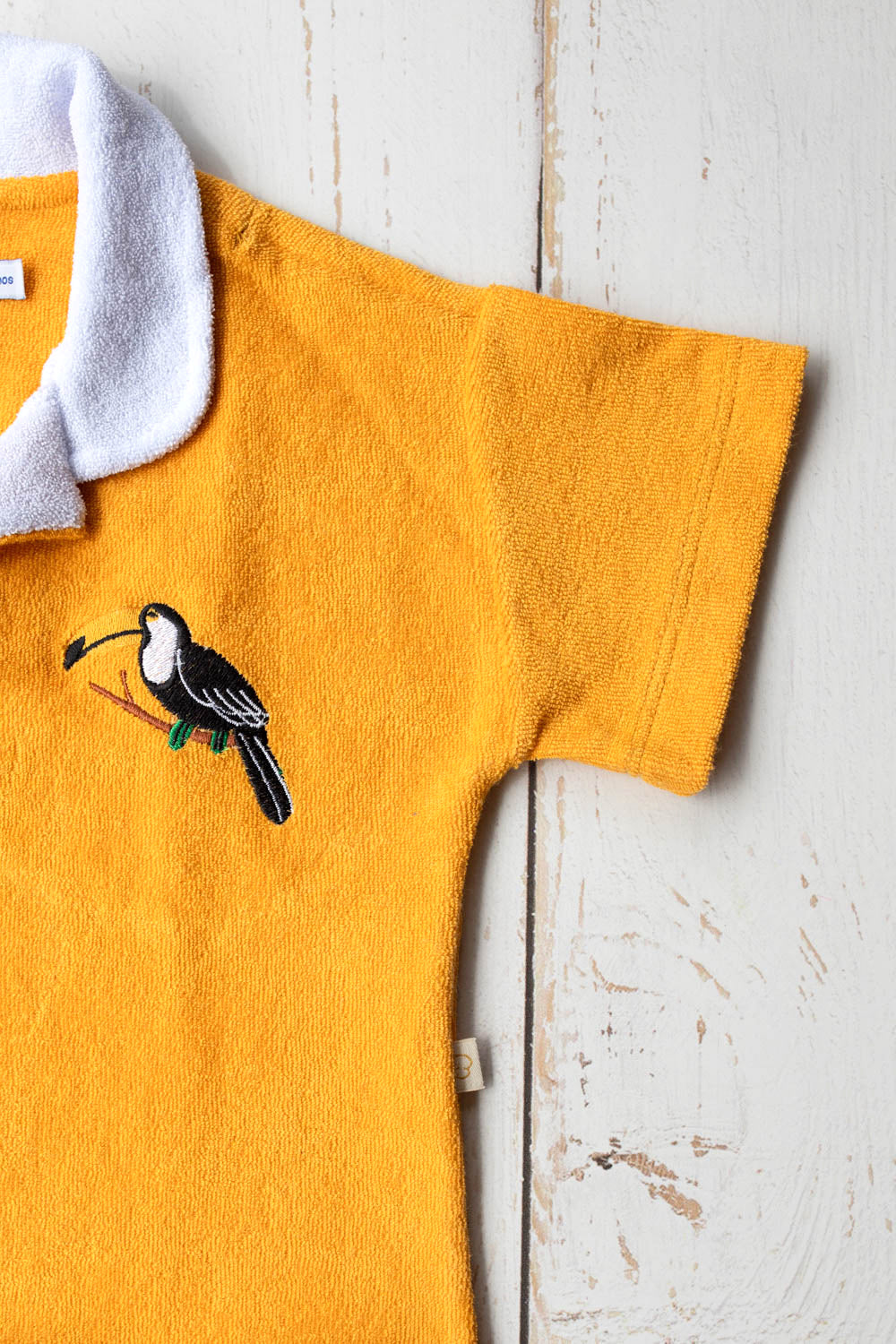 Conjunto Infantil Polo Atoalhado Mostarda Tucano