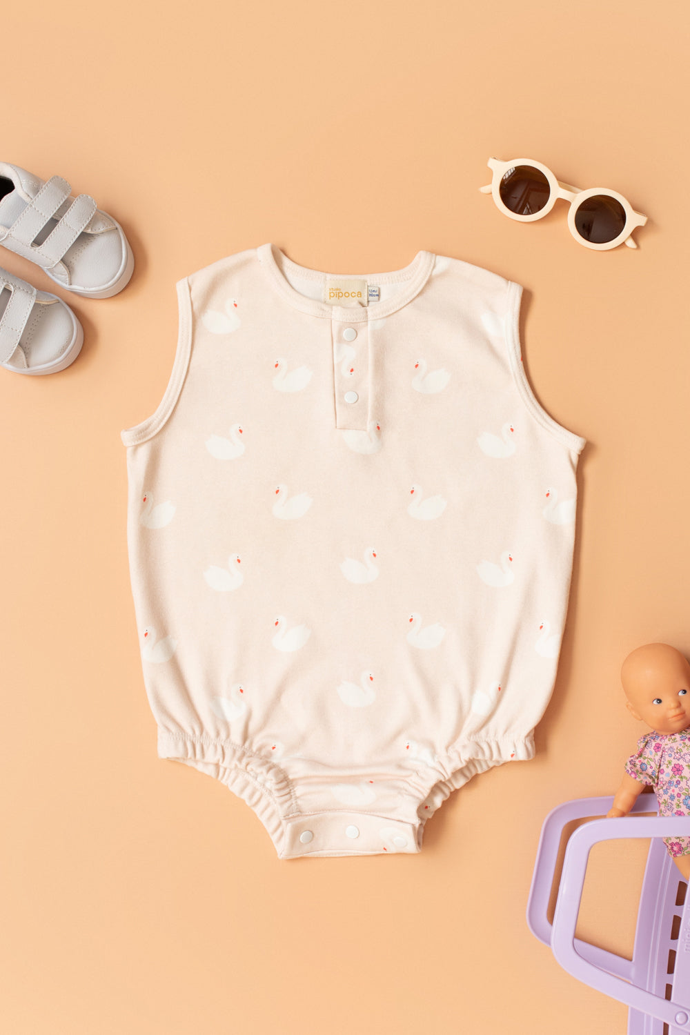 Macaquinho Bebê Segunda Chance Cisnes