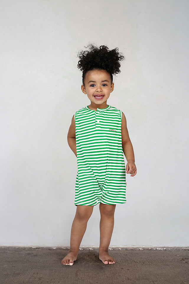 Macaquinho Bebê Segunda Chance Listrado Verde Merci