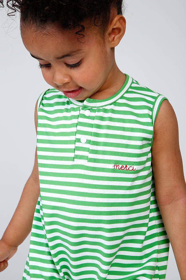 Macaquinho Bebê Segunda Chance Listrado Verde Merci