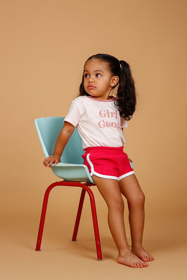 Short Bebê Atoalhado Rosa