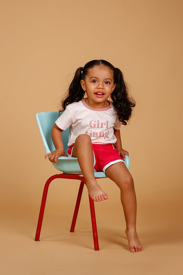 Short Bebê Atoalhado Rosa