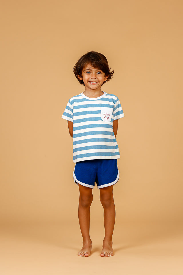 Short Infantil Atoalhado Azul