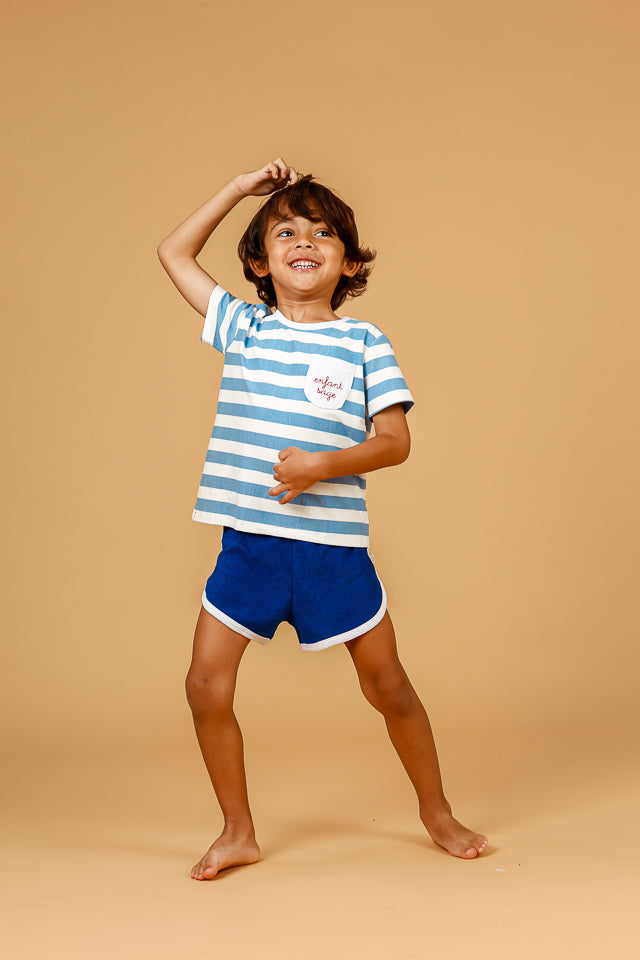Short Infantil Atoalhado Azul