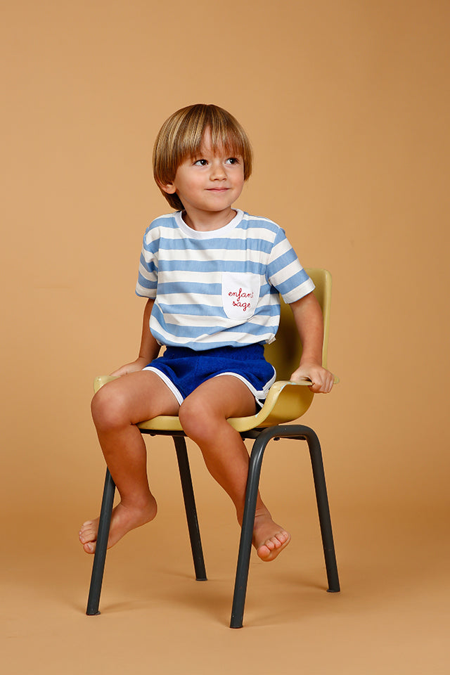 Short Bebê Atoalhado Azul