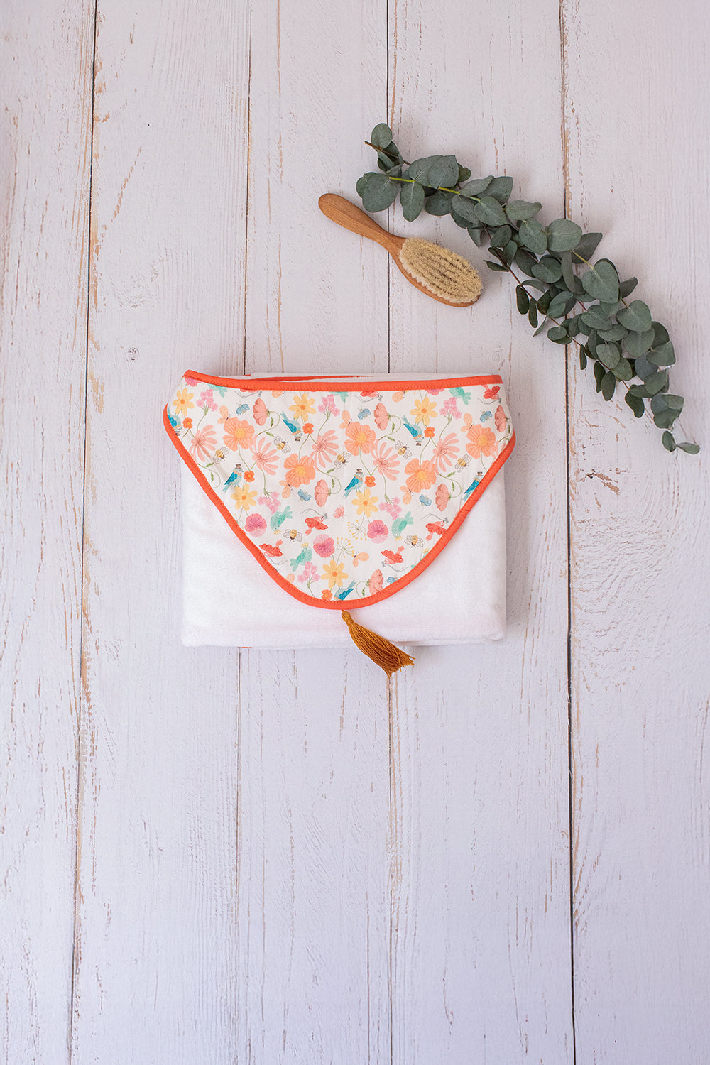 Toalha de Banho Infantil Com Capuz Coral