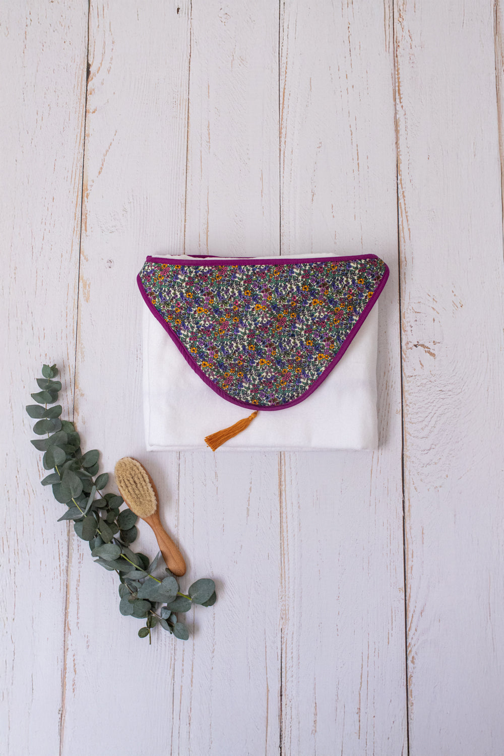 Toalha de Banho Infantil Com Capuz Roxa