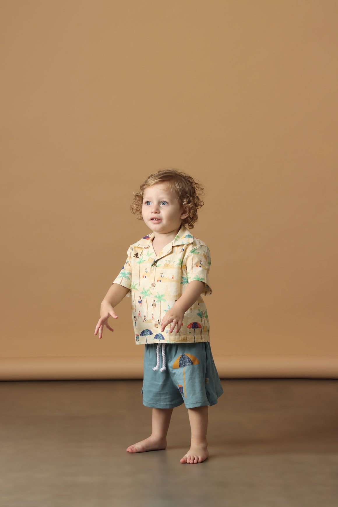 Conjunto Bebê Bermuda+ Camisa Praia no Rio Roupas para bebês e crianças Studio Pipoca