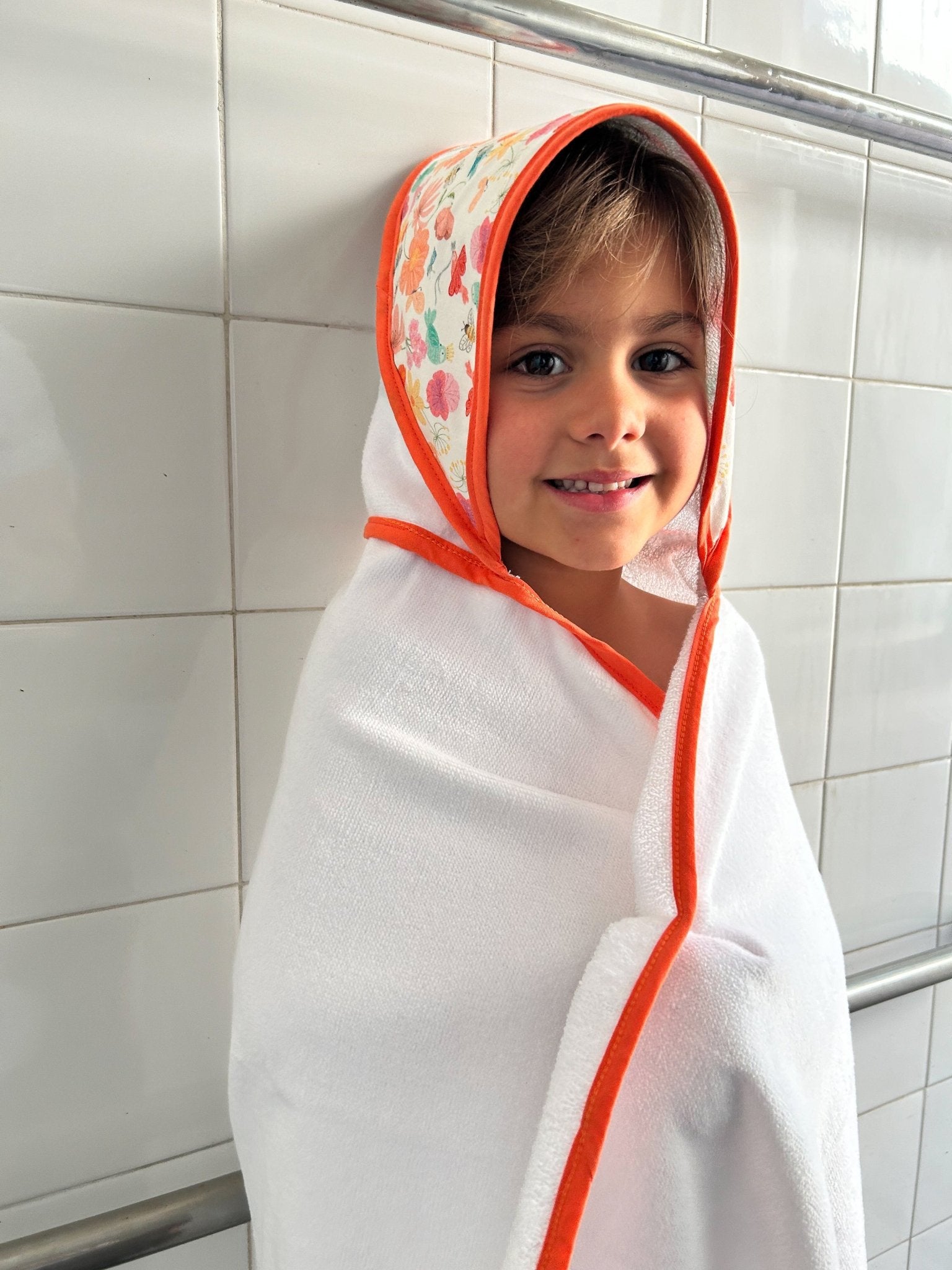 Toalha de Banho Infantil Com Capuz Floral Toalha de Banho Studio Pipoca