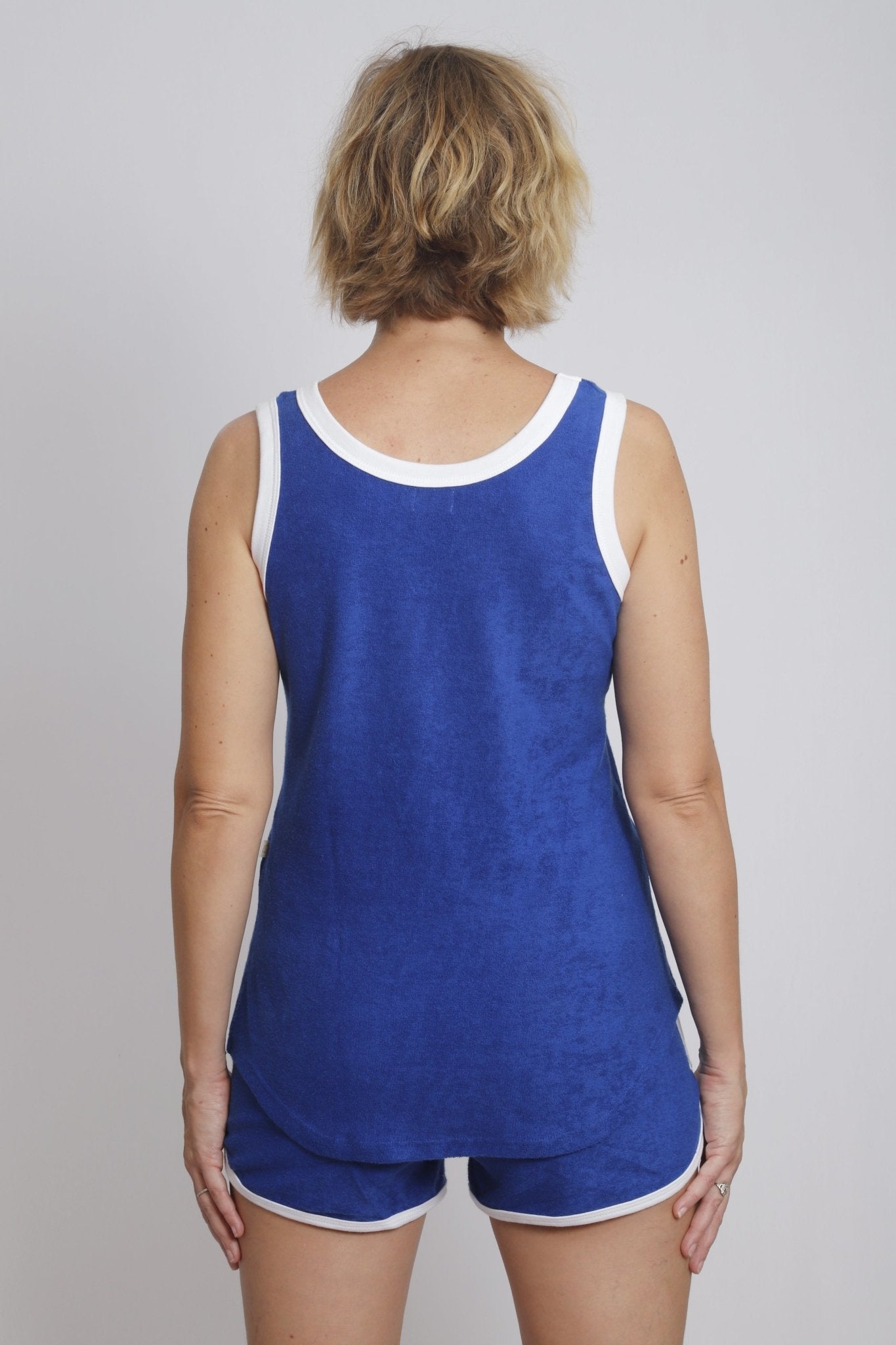 Regata Adulto Atoalhada Azul Camiseta Studio Pipoca