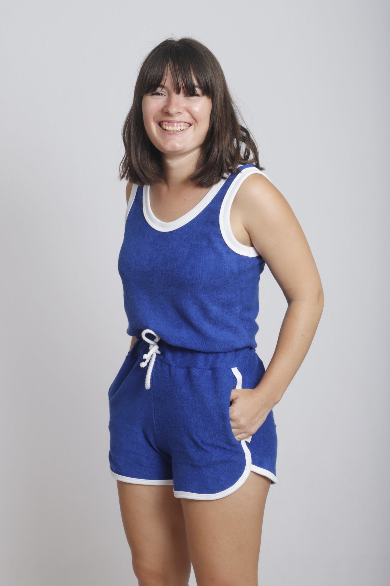 Regata Adulto Atoalhada Azul Camiseta Studio Pipoca