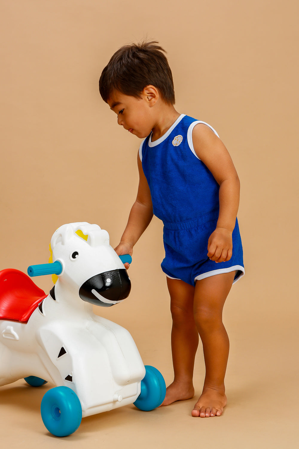 Body Regata Bebê Atoalhado Azul