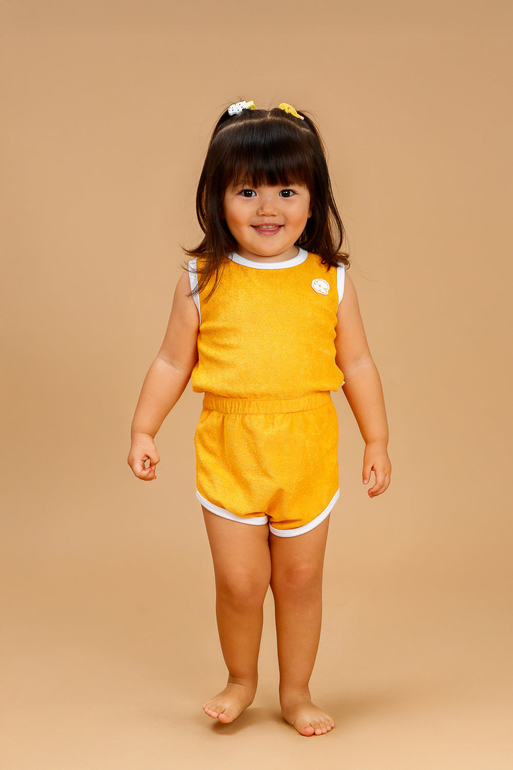 Body Regata Bebê Atoalhado Mostarda