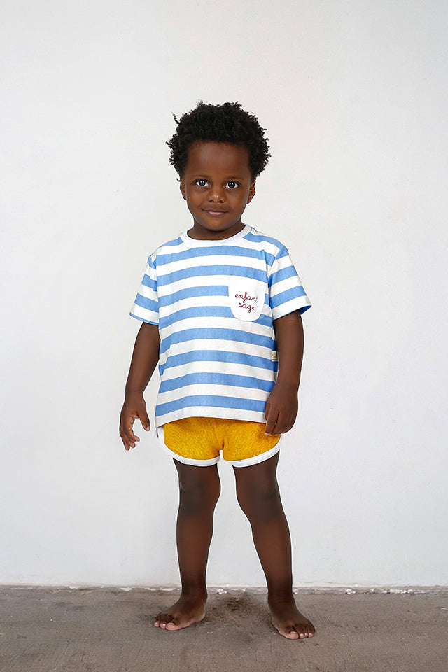 Camiseta Infantil Segunda Chance Listrada Azul Enfant Sage