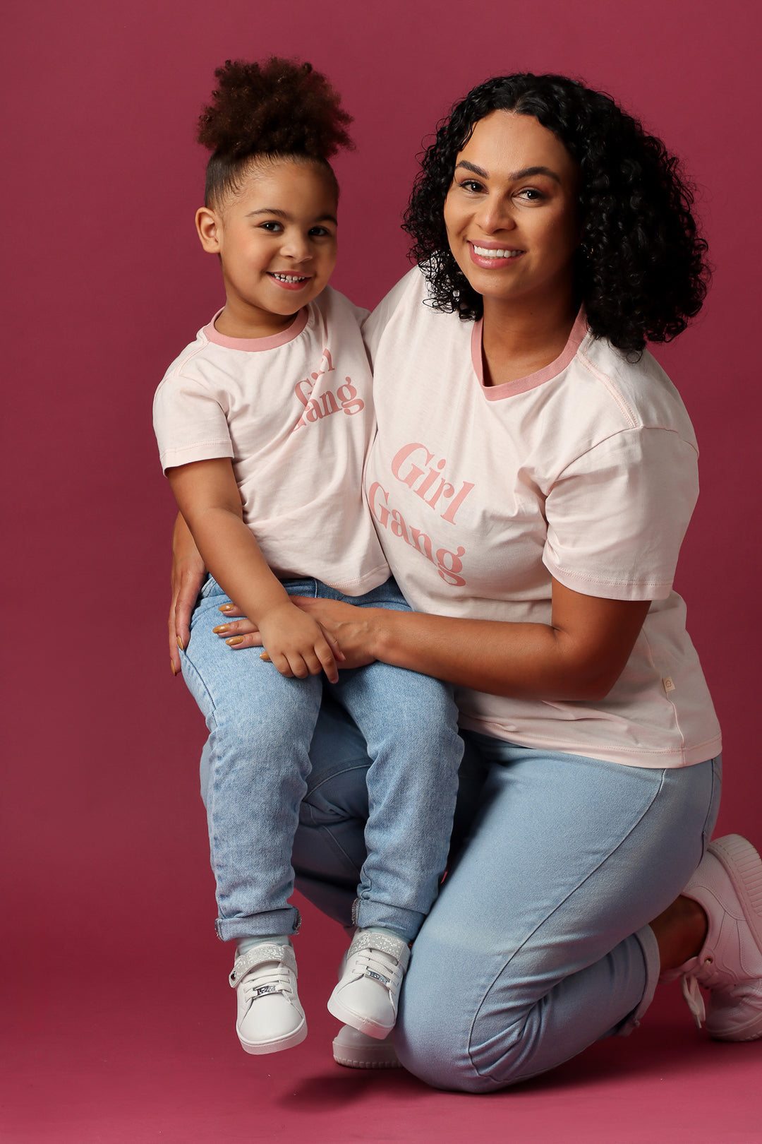 Camiseta Infantil Rosa "girl gang"