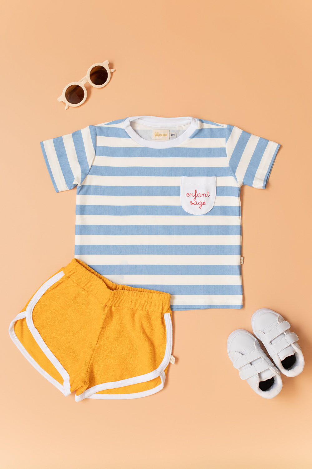 Camiseta Infantil Segunda Chance Listrada Azul Enfant Sage