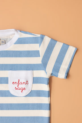 Camiseta Infantil Segunda Chance Listrada Azul Enfant Sage