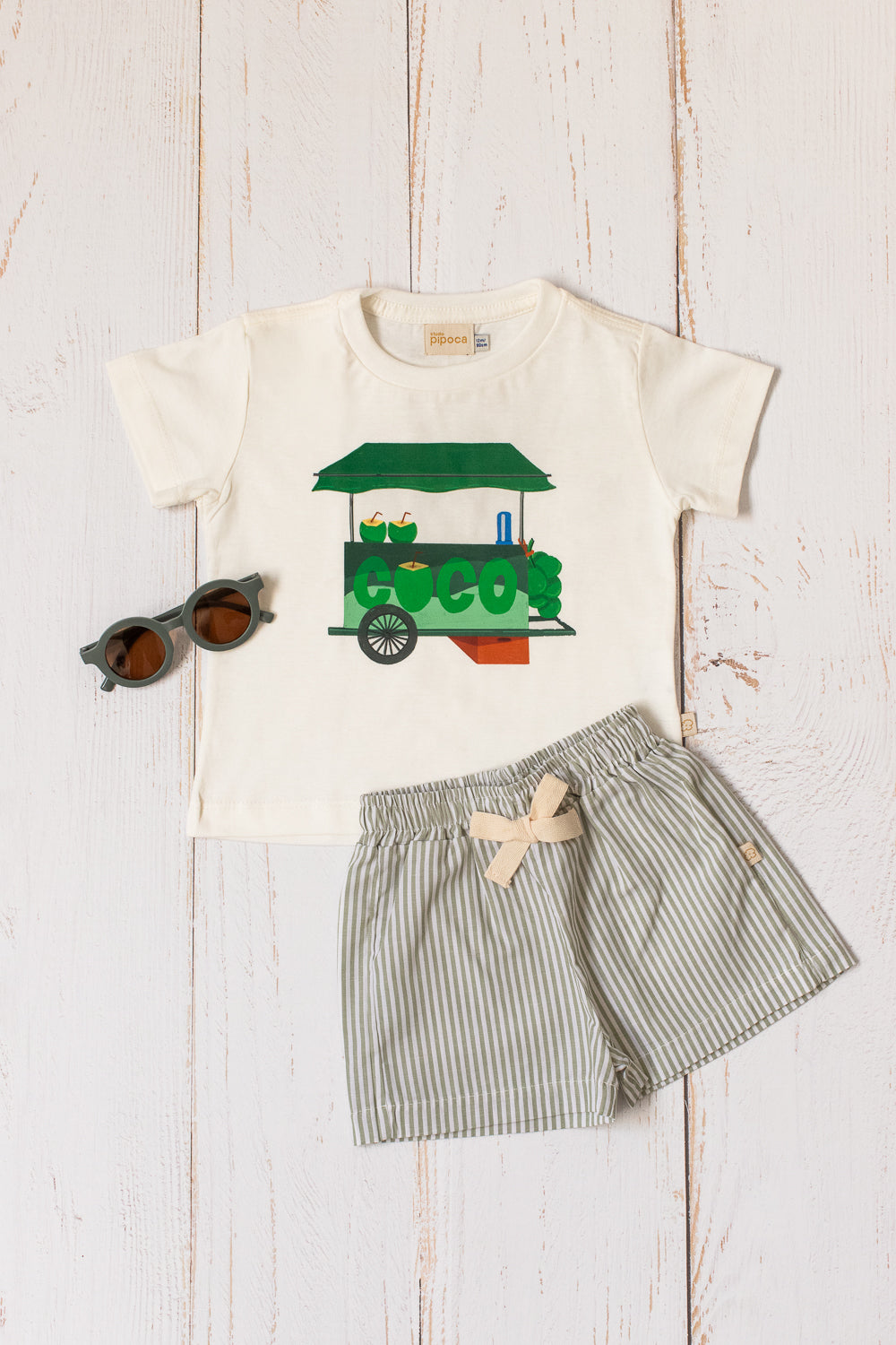 Conjunto Infantil Carrinho de Coco Verde