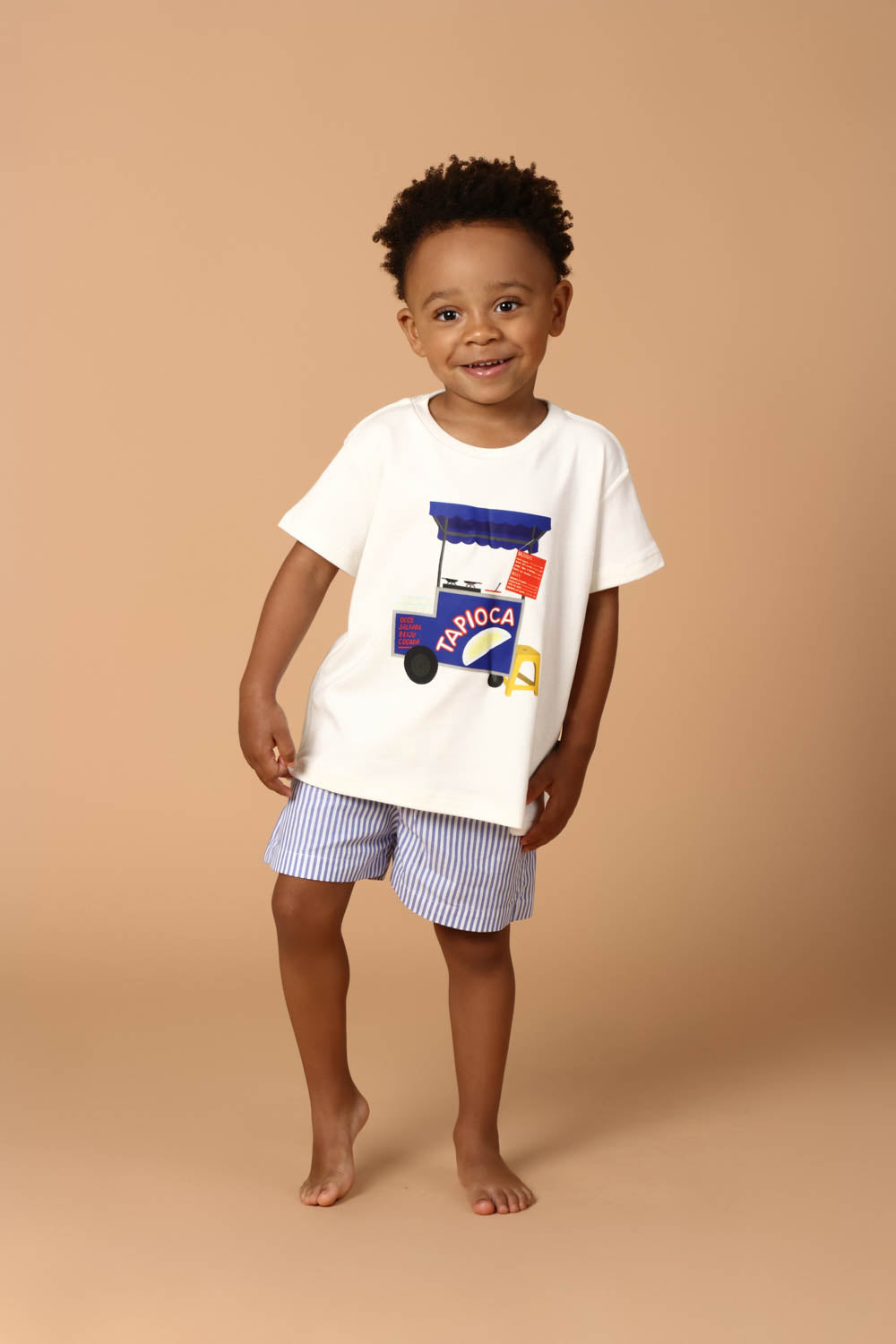 Conjunto Infantil Carrinho de Tapioca Azul