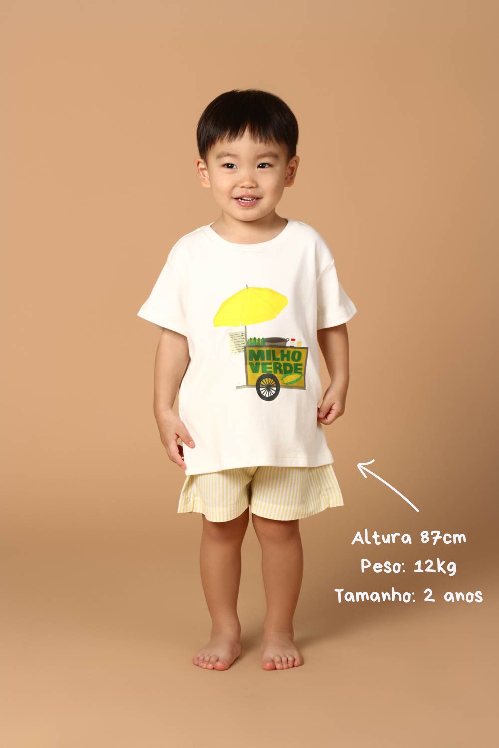 Conjunto Infantil Carrinho de Milho Amarelo