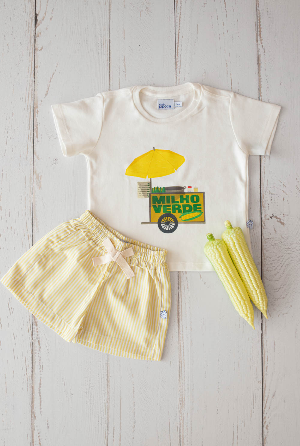 Conjunto Infantil Carrinho de Milho Amarelo
