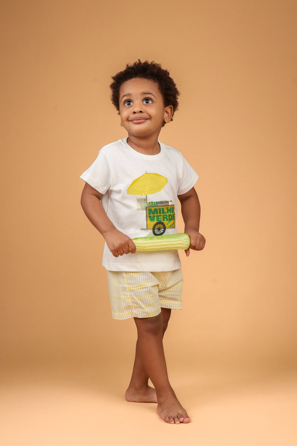Conjunto Infantil Carrinho de Milho Amarelo