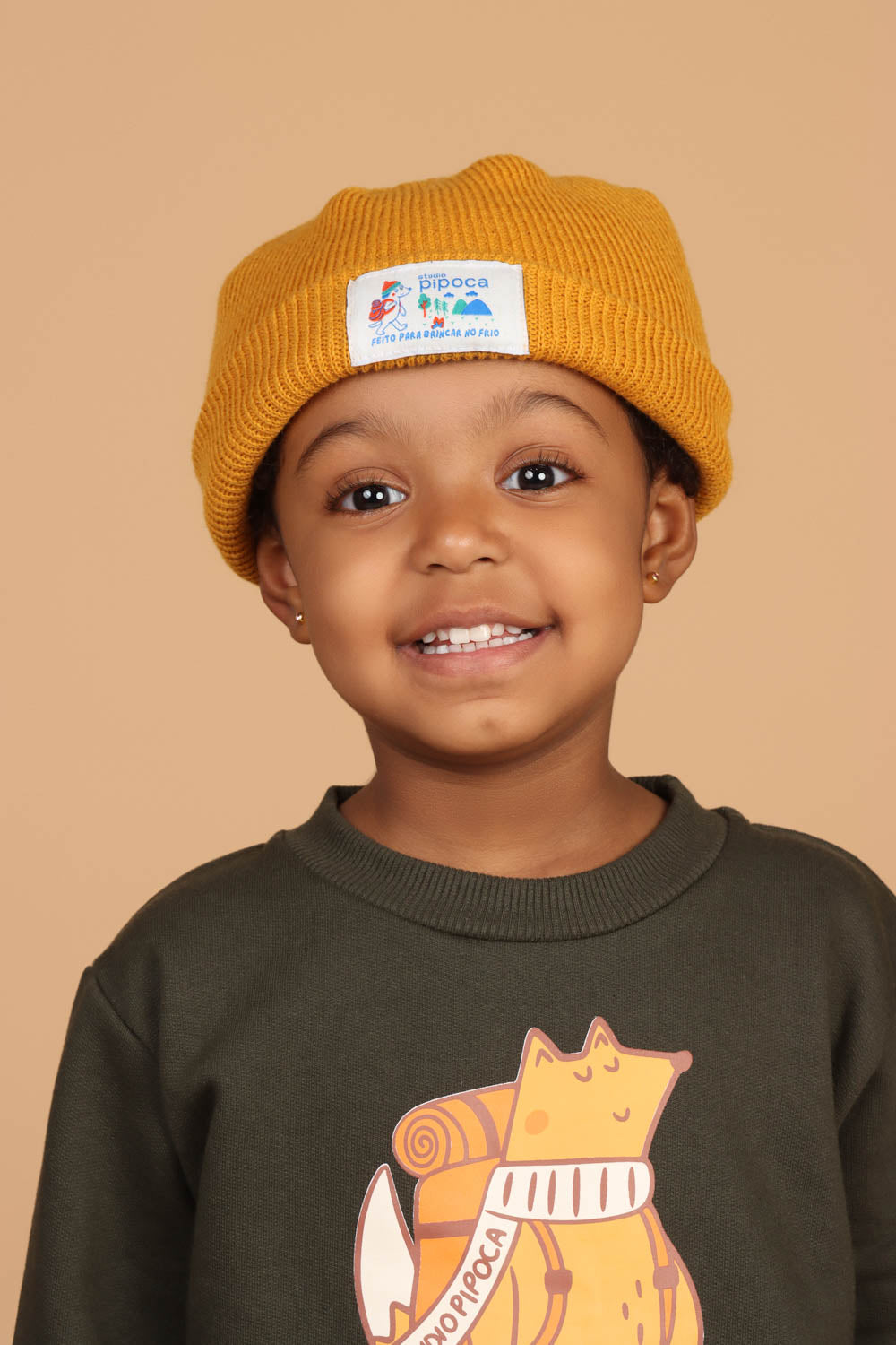 Gorro Marinheiro Bebê Mostarda