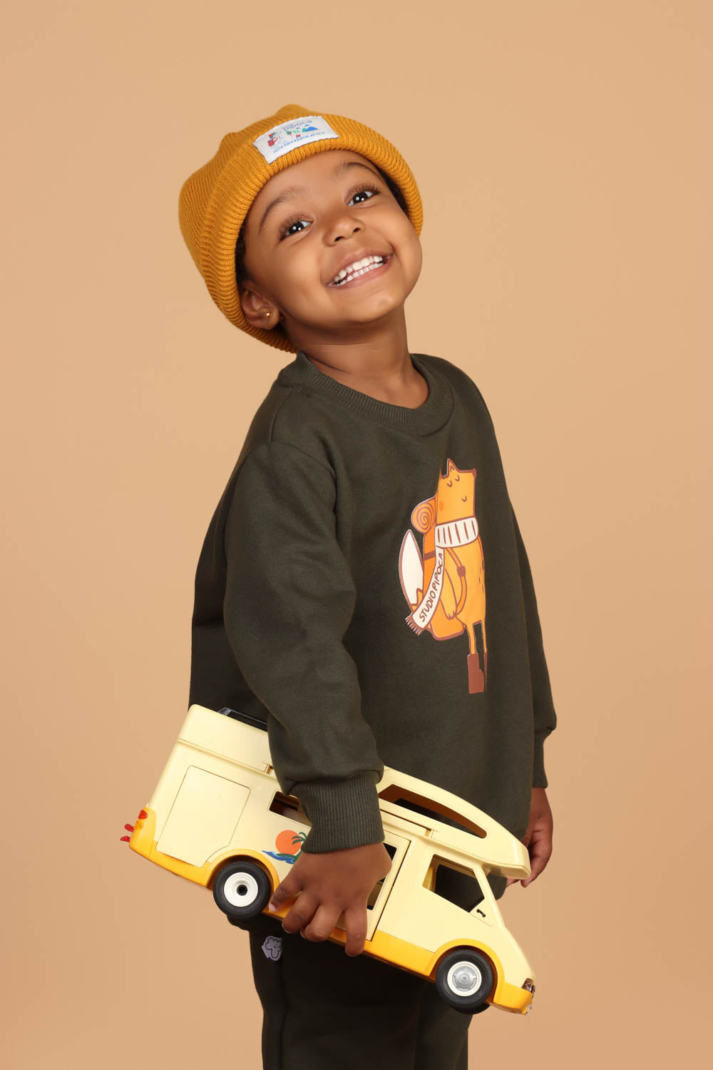 Gorro Marinheiro Bebê Mostarda