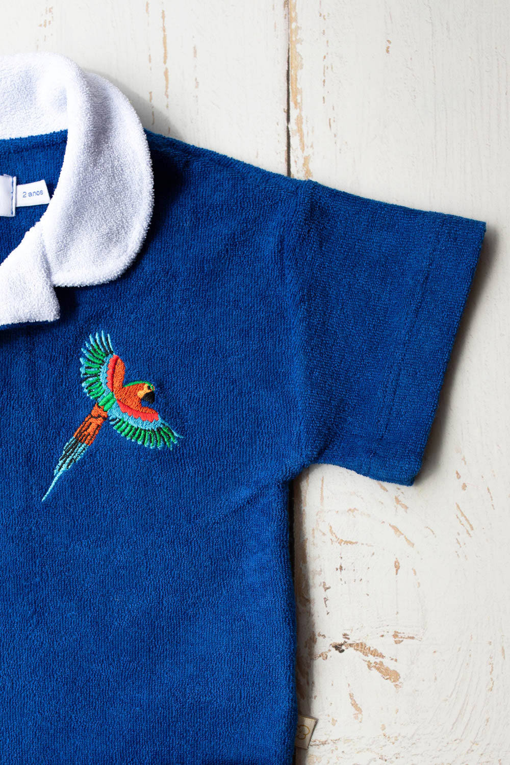 Conjunto Infantil Polo Atoalhado Azul Arara