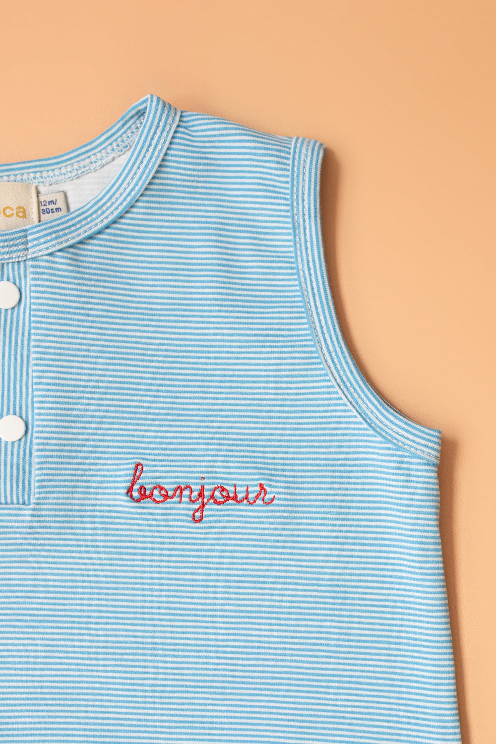 Macaquinho Bebê Segunda Chance Listrado Azul Bonjour