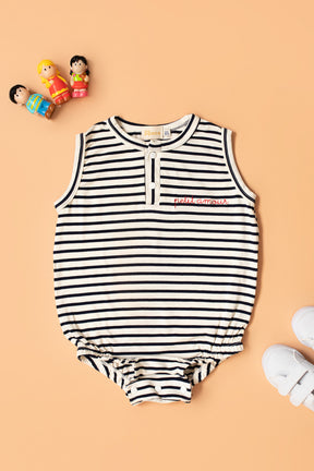 Macaquinho Bebê Segunda Chance Listrado Preto Petit Amour