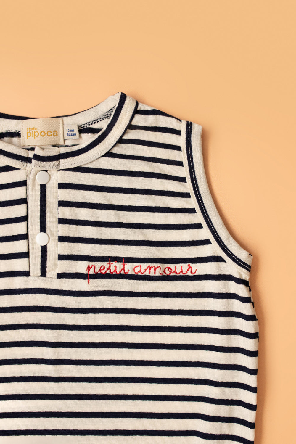 Macaquinho Bebê Segunda Chance Listrado Preto Petit Amour