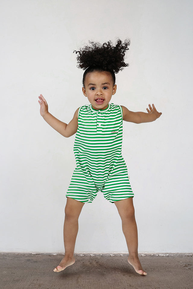 Macaquinho Bebê Segunda Chance Listrado Verde Merci