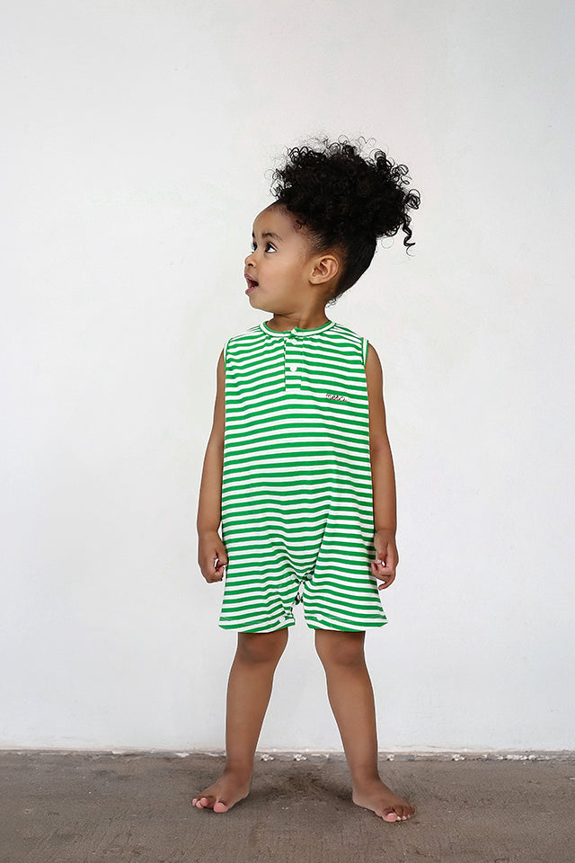 Macaquinho Bebê Segunda Chance Listrado Verde Merci