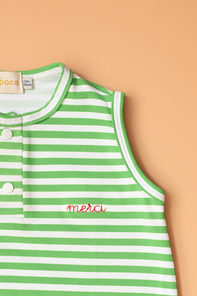 Macaquinho Bebê Segunda Chance Listrado Verde Merci