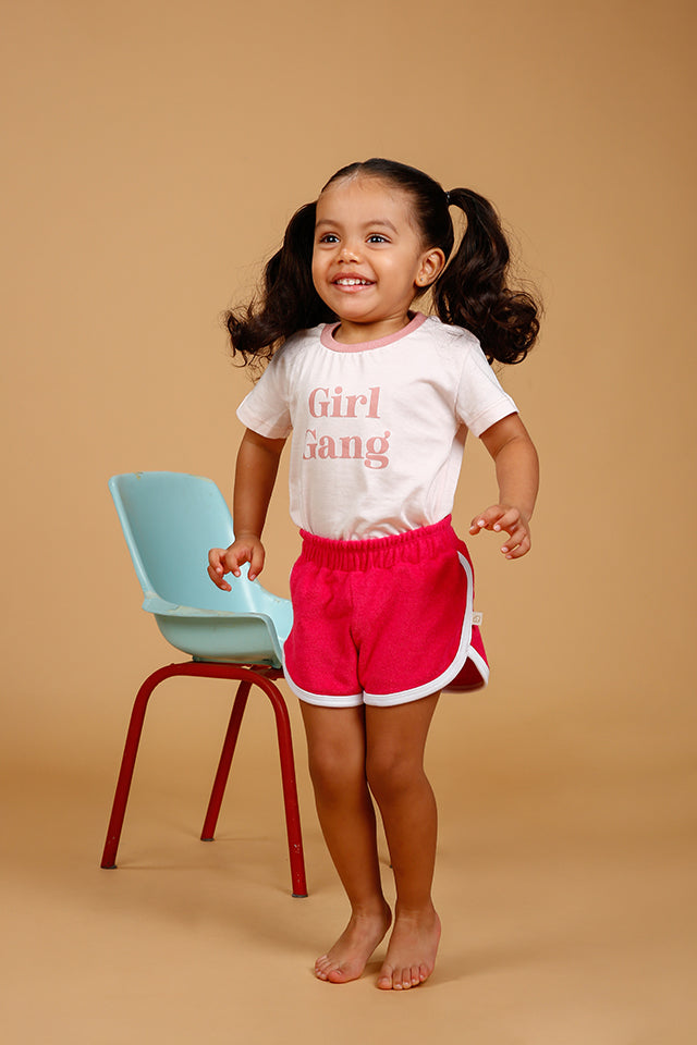 Short Bebê Atoalhado Rosa