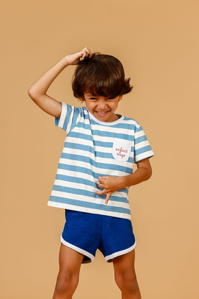 Short Infantil Atoalhado Azul